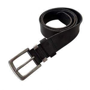 Fossil Men’s Black Genuine Leather Belt Sz 40 Classic Silver Tone Buckle